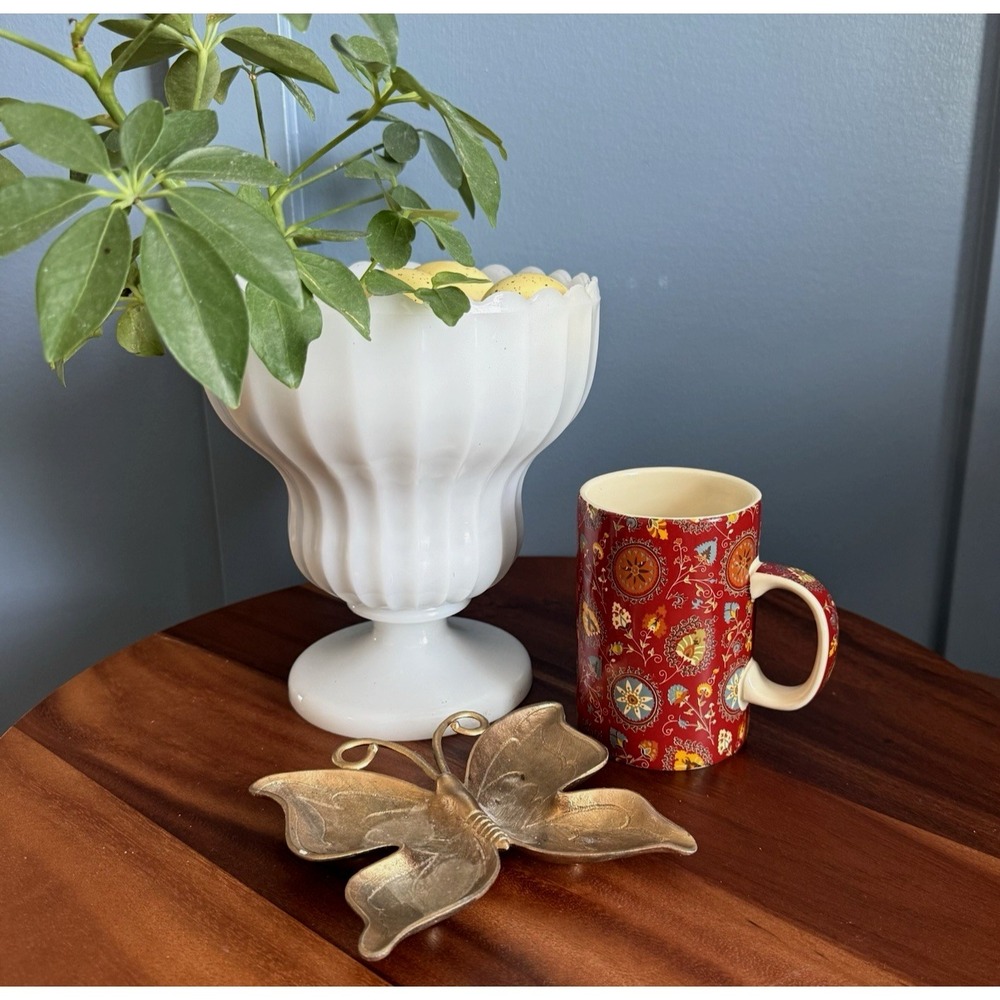 World Market Paisley Floral Mug Red Boho Cottagecore Coffee Tea Cup